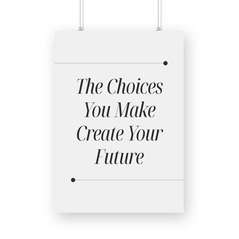 The Choices You Make Create Your Future – Minimal Motivational Wall Art - Image 2