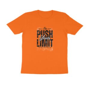 Push your Limit Orange Round Neck Men TShirt