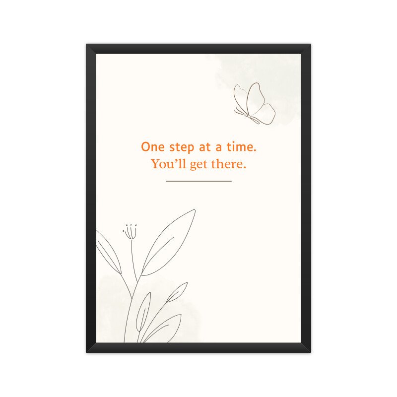 One Step At A Time – Minimal Motivational Poster - Image 6