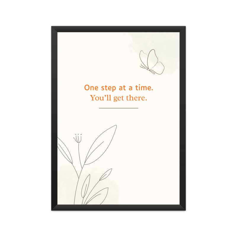 One Step At A Time – Minimal Motivational Poster - Image 4