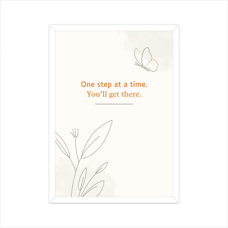 One Step At A Time – Minimal Motivational Poster - Image 5